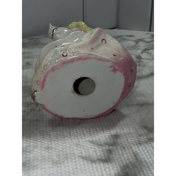 vintage Lefton Shopper Girl Figurine Blonde White Dress Japan - Picture 10 of 10